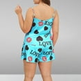 thumbnail image 4 of Xysaqa 2 Pack Womens Pajama Sets Sleeveless Cami Tank Top with Shorts Pajama Set Soft Sleepwear Love Heart Printed Pjs Loungewear Sets Plus Size 3X 4X 5X Valentine's Day Outfits Blue Xl, 4 of 4