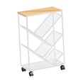 thumbnail image 3 of Mobile Bookshelf Cart Rolling Bookcase with Wheels Iron Storage Rack for Home Office Study Room Dorm Nursery Classroom, 3 of 9