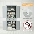 thumbnail image 3 of KIGOTY 72'' Tall Kitchen Pantry with 4 Doors, Large Drawer,Adjustable Shelf, Pantry Storage Cabinet for Dining Room Living Room, Kitchen,Grey, 3 of 7
