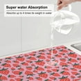thumbnail image 5 of Honeii Cartoon Strawberry print Super Absorbent Coffee Bar Mat Hide Stain Coffee Maker Mat for Countertops Coffee Pot Dish Drying Mat for Kitchen Counter, 5 of 7