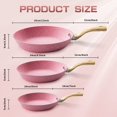 thumbnail image 6 of Peniguingy 8-Inch Pink Nonstick Egg Pan, PFOA-Free Stone Cookware Skillet, Induction Compatible, 6 of 9