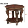 thumbnail image 5 of Hassch Classic End Table with Lower Shelf, Solid Rubber Wood Legs, Safe Rounded Corner Design, 22" Round Side Table, Easy Assembly, Cherry, 5 of 9