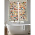 thumbnail image 5 of Boho Beige Flowers Sheer Curtains 63 Inch Length 2 Panels Set Window Treatments, Spring Abstract Watercolor Floral Leaf Rod Pocket Semi Curtains for Living Room/Bedroom/Kitchen Décor, 104"W x 63"L, 5 of 7