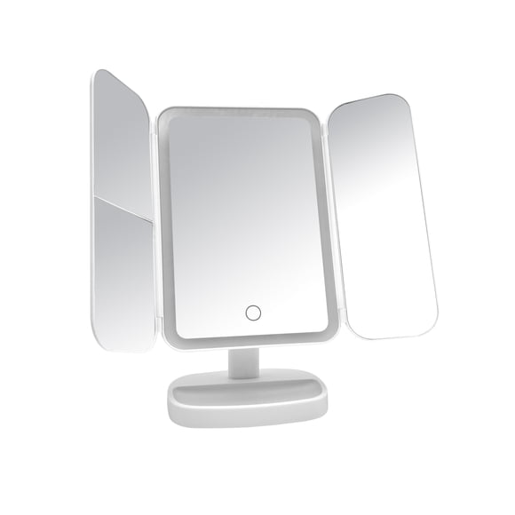 Mainstays LED Freestanding Folding Bathroom Mirror, Perfect for Bathrooms or Vanities