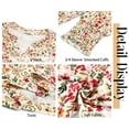 thumbnail image 5 of Fantaslook 3/4 Sleeve Womens Tops Dressy Casual Blouses V Neck Work Shirts Trendy Tops with Smocked Cuffs, 5 of 7