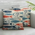 thumbnail image 3 of MLJA Fish Throw Pillow Cover Sea Red Blue Fish in Wave Stripes Rectangle Pillow Cases Home Decorative Cushion Cover for Bed Sofa, 3 of 5