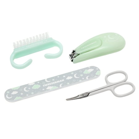 Tweezerman Baby Manicure Nail Kit with Nail File  Nail Clipper  Nail Brush & Nail Scissor