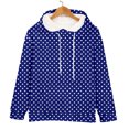 thumbnail image 5 of Women's Polka Dot Print Drawstring Hooded Sweatshirt with Pocket, Soft Breathable Long Sleeve Casual Pullover for Spring Autumn Streetwear, Beach Vacations and Daily Fashion Blue L, 5 of 8