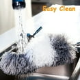 thumbnail image 3 of ACDANC Upgraded Microfiber Duster for Cleaning with Extension Pole,Stainless Steel,30-100"Bendable Head. Cleaner with Long Extendable Handle for Cleaning Cobwebs,Ceiling Fans,Furniture,White Gray, 3 of 6