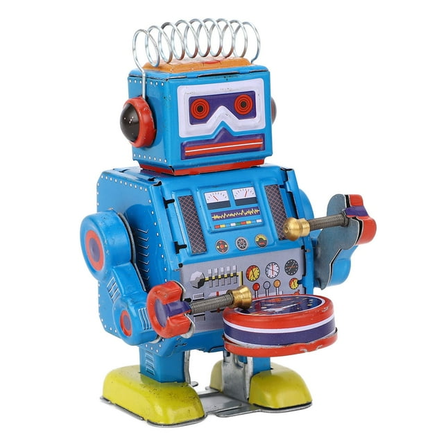 Juguete De Hojalata De Robot, Juguete De Relojería De Robot Hecho A Mano Creativo Que Toca El Tambor Duradero Para Decoración