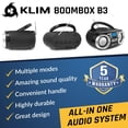 thumbnail image 2 of KLIM B3 Reproductor de CD portátil Boombox con radio FM, Bluetooth, USB, AUX y radio FM Altavoces duales, efectos de sonido EQ, 20 estaciones preestablecidas, compacto y liviano, 2 of 5