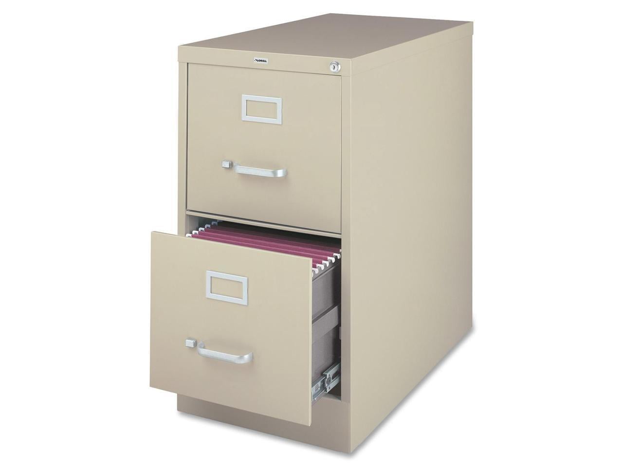 Lorell 2-Drawer Lockable Vertical File Cabinet with Lock, Beige