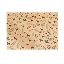 YIKA Christmas Wrapping Paper Christmas Gift Decoration Paper Vintage Kraft Paper Wrapping Paper Suitable For Christmas Holiday Gift Wrapping And Decoration