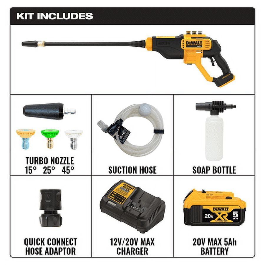 Dewalt DCPW550P1 Cordless Power Cleaner Washer Kit 20V Max 550PSI 1.0GPM