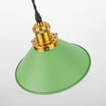 thumbnail image 6 of FSLiving Adjustable Height 12V Track Lighting H-Type Track Pendant Light with Antique Brass Socket Vintage Metal Cone Green Shade Industrial Factory Pendant Lamp for Dinning Table - 1 Light, 6 of 9