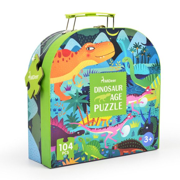 mideer Jigsaw Puzzle Treasure Gift-Box Box Set 104 Pieces - Dinosaur Age - STEM Educational Learning Toy