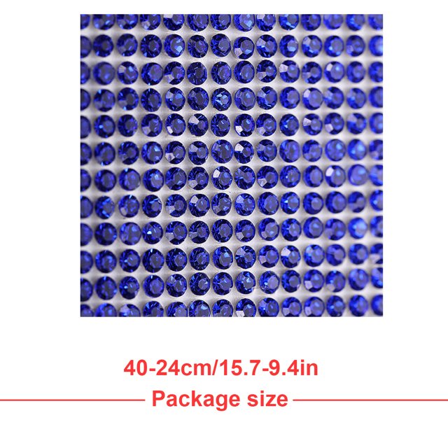 Baohd Crystal Rhinestone Ribbon Clothing Accessories Sticker Convenient Using Present Decoration Sheet with Shine Appearance Exquisite dark blue 8double side tape