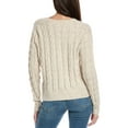 thumbnail image 2 of &Isla womens  Audrey Cable Wool-Blend Cardigan, xs, Beige, 2 of 3