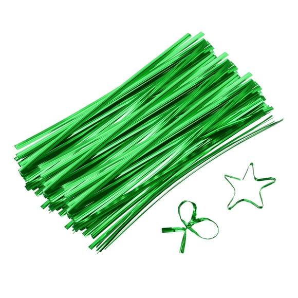 6" Twist Ties, Metallic Twist Ties, Reusable Plastic Coated Twist Ties, Pack of 800, Green