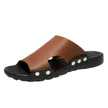 

men s Fashion Trend Solid Color Flip-Flops Personalized Non-Slip Beach Shoes