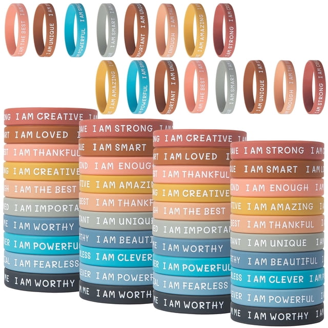 Pulseras de goma inspiradoras CYCLUSIVE, 60 unidades