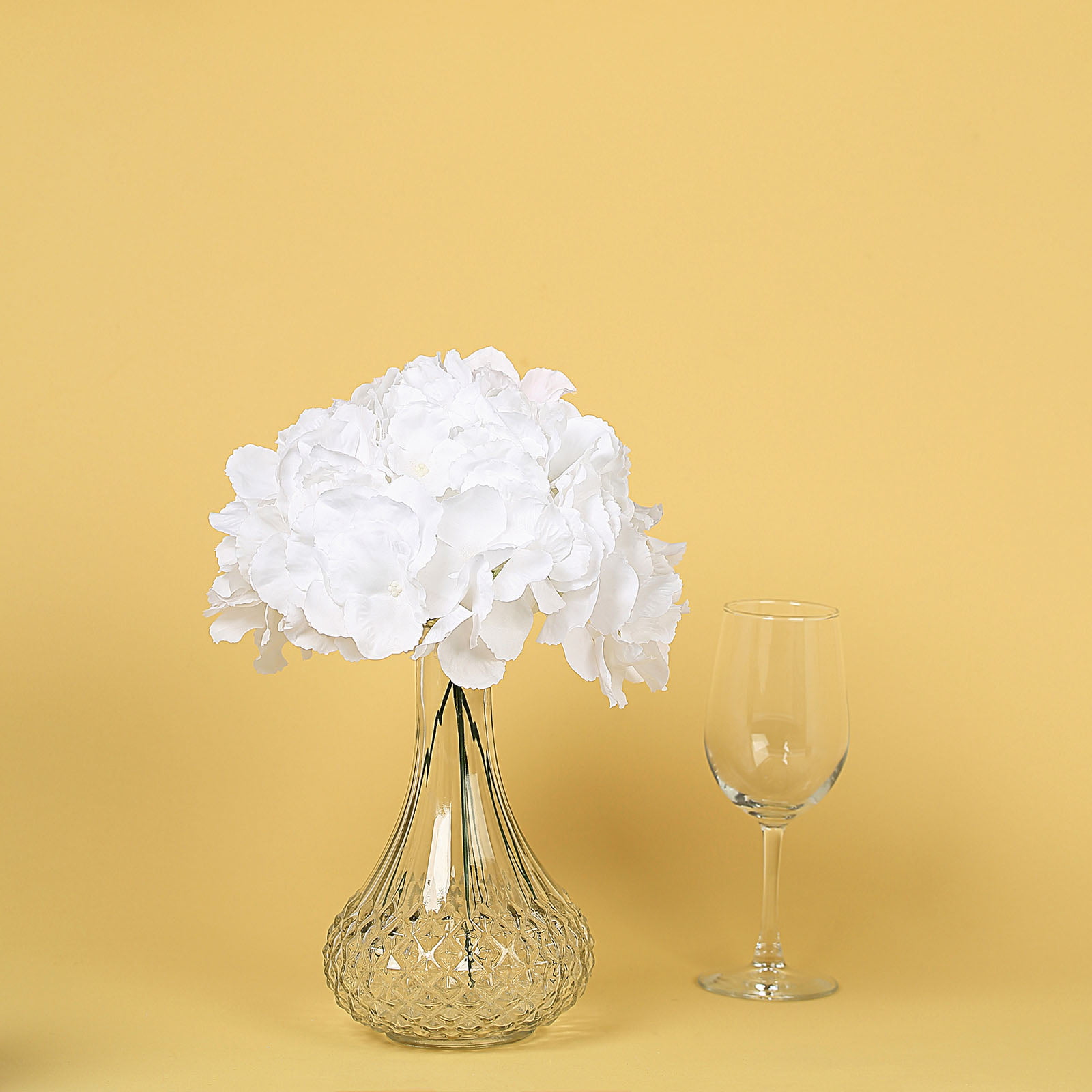 ROYAL BLUE 10 Silk Hydrangea Flowers Heads Stems Wedding Events Centerpieces 