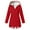 Red, variant on Womens Coats Outerwear Winter Women's Windproof Plush Insulation Long Sleeved Hooded Casual Coat