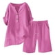 thumbnail image 1 of Neewe Womens Lounge 2 Piece Outfits Matching Sets Short Sleeve Tops and Elastic Drawstring High Waist Shorts with Pockets, 1 of 6