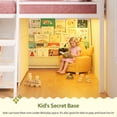 thumbnail image 6 of Low Loft Bed Twin Size with 6 Storage Drawers, Metal Loft Bed with 5-Tier Mobile Bookshelf and LED Lights, Under-Bed Play Space, No Box Spring Needed, White, 6 of 9