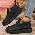 thumbnail image 2 of Womens Platform Snow Boots Fashion Quilted Thickened Warm Plush Lined Nonslip Winter Ankle Booties Slip on Loafers Black 8.5, 2 of 5