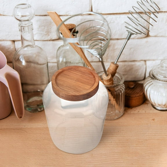 DINHEAROM Jar With Lid Glass Container Transparent 1Set 1.5L