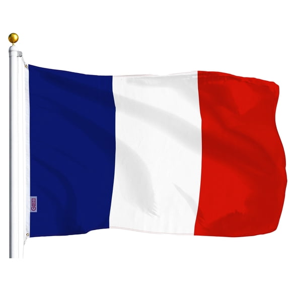 G128 - France 3x5 ft French Flag Olympics Brass Grommets Printed Polyesters Outdoor Use