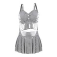 thumbnail image 1 of Gibobby Conjunto de bikini sexy Summer New Ladies sin mangas Sling Ruffle Top + Boxer Shorts Conjunto de traje de baño de moda(Verde de menta,M), 1 of 5