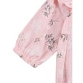 thumbnail image 4 of Baby Girls Floral Romper Button Down Ruffle Long Sleeve Bodysuit with Headband Fall Winter Outfit, 4 of 5