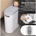 thumbnail image 3 of 2.1 Gallon Rectangular Bathroom Garbage Can, Slim Garbage Can with Press Top Lid for Toilet, Bedroom, Kitchen, Office, Living Room, 3 of 5