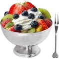 thumbnail image 1 of Copa de helado, platos de postre de acero inoxidable, Copa circular de yogur para plato de postre, Adecuado para pudín de frutas, aperitivos, granos, ensaladas, 1 of 4