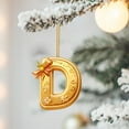 thumbnail image 5 of Golden 26 Alphabet Christmas 2D Acrylic Ornaments - 1pc 3.1in(8cm) Cute Backpack & Car Pendant Decor, Festive Holiday Letter Hanging Accessories for Christmas Tree Home Decoration, D, 5 of 7