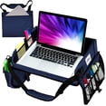 thumbnail image 6 of Cerizona Travel Lap Desk - Travel Tray,  Portable Lap Desk for Car, Remote Work, Trips, School - Storage Pockets, Laptop Tablet Sleeve, Adjustable Carrying Strap - Fits up to 15.6-Inch Laptop (Navy), 6 of 8
