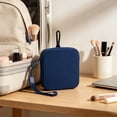 thumbnail image 2 of Silicone Mini Makeup Bag,Waterproof Lightweight Zippered Cute Purse with Wrist Strap for Bathroom Daily Use Travel,Dark Blue, 2 of 6