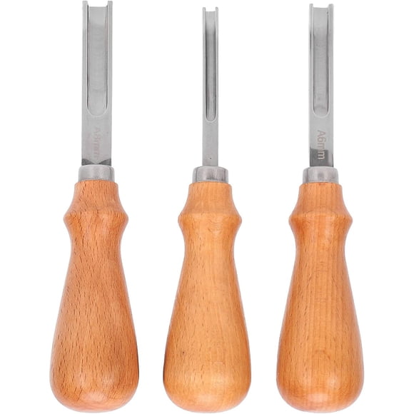 Bordeadora de Cuero de 3 Piezas, Herramienta de Recorte de Prensado de Bordes Profesional, Kit de Trabajo de Cuero para Manualidades de Cuero de Bricolaje