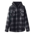 thumbnail image 2 of Yusimy Mens Plaid Button Hoodie Thickened Fleece-Lined Cotton Jacket Long Sleeve Athletic Warm Outerwear, 2 of 9