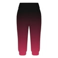 thumbnail image 3 of AJTQTH Women Capri Joggers Ombre Color Stylish Sweatpants Drawstring Lightweight Loose Yoga Pants Casual Capris with Pockets Wine XL, 3 of 6