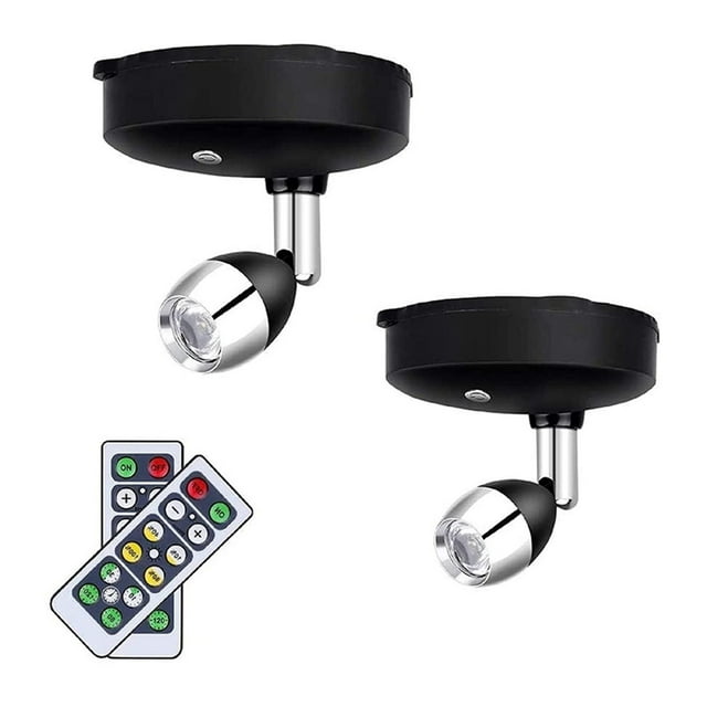 Wireless Spotlight Indoor,Battery Operated Accent Lights Art Lights For Paintings,LED Wall Light With Remote (2 Pack) ,Easy to Use