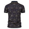thumbnail image 3 of Waiimak Fashion Men'S Collar Top Stand Collar Print Short Sleeve Button Matching Summer, 3 of 4