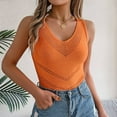 thumbnail image 2 of Timegard Tank Top for Women Hollow out V Neck Sleeveless Comfy Summer Breach Casual Fitting Tee Top, 2 of 8
