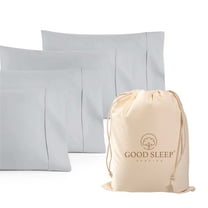 Good Sleep Bedding 1000 TC Egyptian Cotton Light Gray Standard/Queen Pillow Cases 4 Pc
