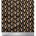 thumbnail image 1 of Soimoi Moss Georgette Fabric Christmas Baubles & Reindeer Face Animal Print Fabric by Yard 42 Inch Wide, 1 of 1