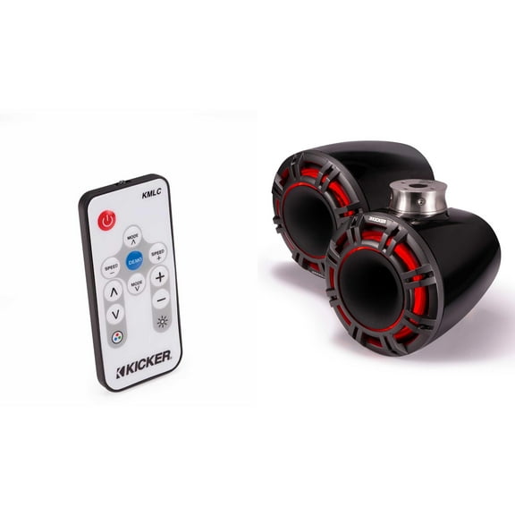 Kicker 47KMFC11 11" Black Horn-Loaded Tower Speakers with Flat-Mount Tower Adapters ( Includes LED Remote )