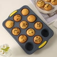 thumbnail image 4 of Silicone Pan With Reinforced Metal Non Stick 12 Cup Foldable Cupcake Pan For Baking Cupcakes & Egg Dishwasher & Kitchenware Set Stainless Cooking Utensils Set for Nonstick Cookware Cooker 3 Ltr, 4 of 4