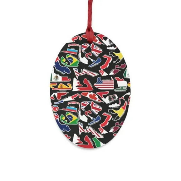 pstuiky Adorno acrílico para árbol de Navidad 1 Adornos de pistas de carreras